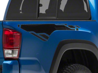 SEC10 Rear Bed Graphic; Gloss Black (05-25 Tacoma)