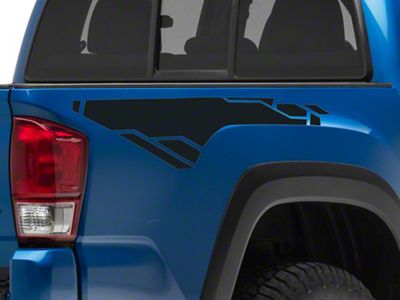 SEC10 Rear Bed Graphic; Matte Black (05-25 Tacoma)