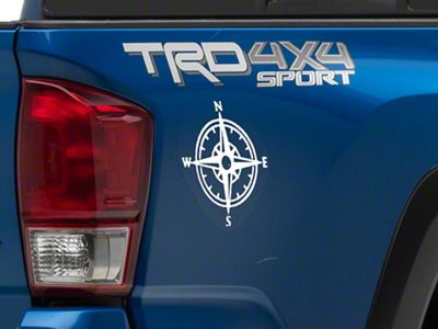 SEC10 Small Compass Decals; White (05-25 Tacoma)