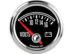 Speedhut Jeep CJ Series 2-1/16-Inch Volt Gauge; 90-Degree Sweep; 6-18 Volts (76-86 Jeep CJ7)