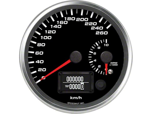 Fedex Speedometer Speedhut Universal XT Revolution Series 4-1/2-Inch Dual Gauge; 260 KM/H ...