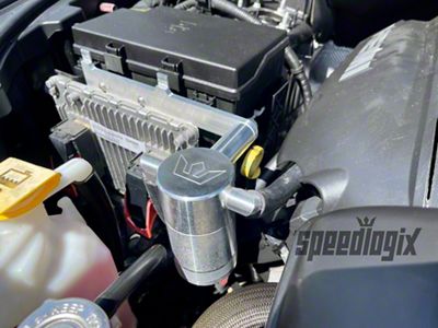 SpeedLogix Oil Catch Can; Satin/Uncoated (11-25 5.7L HEMI Jeep Grand Cherokee WK2 & WL)