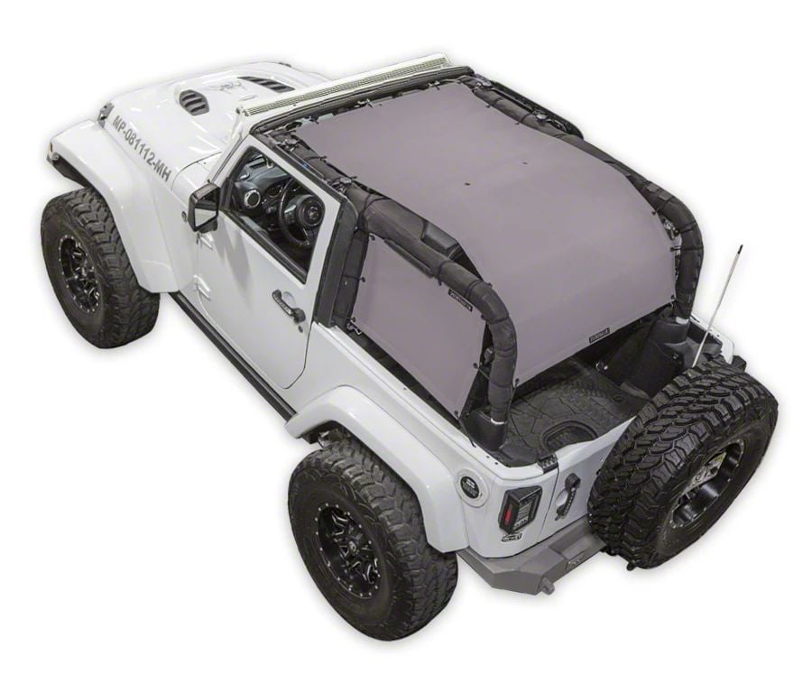 SpiderWeb Shade Jeep Wrangler ShadeCage Trail Mesh Top; Gray
