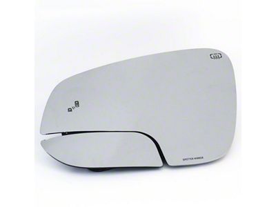 Spotter Mirror Blind Spot Heated Mirror Glass with Blind Spot Monitoring; Driver Side (16-23 Tacoma)