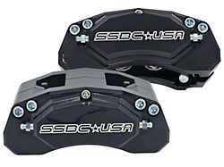 SSBC-USA M4-Moab Rear 4-Piston Caliper and Performance Brake Pad Upgrade Kit; Black Calipers (20-25 Jeep Gladiator JT)