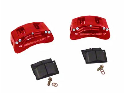 SSBC-USA M6-Moab Front 6-Piston Caliper and Performance Brake Pad Upgrade Kit; Red Calipers (20-25 Jeep Gladiator JT)