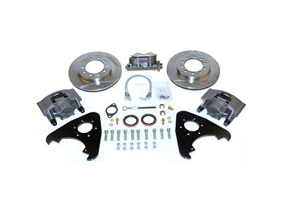 SSBC-USA Direct Fit Front Disc Brake Conversion Kit with Cross-Drilled/Slotted Rotors; Cast Iron Calipers (70-86 Jeep CJ7 w/ Dana 30 Axle)