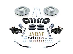 SSBC-USA Rear Disc Brake Conversion Kit with Built-In Parking Brake Assembly and Cross-Drilled/Slotted Rotors; Black Calipers (76-86 Jeep CJ7 w/ AMC 20 1-Piece Axle)