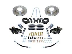 SSBC-USA Rear Disc Brake Conversion Kit with Built-In Parking Brake Assembly and Cross-Drilled/Slotted Rotors; Black Calipers (76-86 Jeep CJ7 w/ AMC 20 2-Piece Axle)