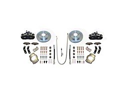 SSBC-USA Rear Disc Brake Conversion Kit with Built-In Parking Brake Assembly and Dimple Drilled/Slotted Rotors; Black Calipers (76-86 Jeep CJ7 w/ Warn AMC 20 Axle)