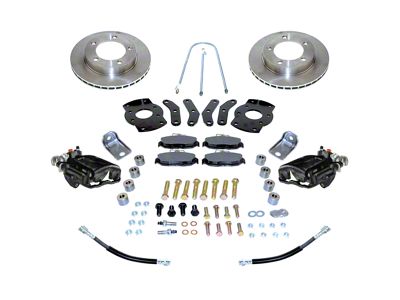 SSBC-USA Rear Disc Brake Conversion Kit with Built-In Parking Brake Assembly and Vented Rotors; Black Calipers (76-86 Jeep CJ7 w/ AMC 20 1-Piece Axle)