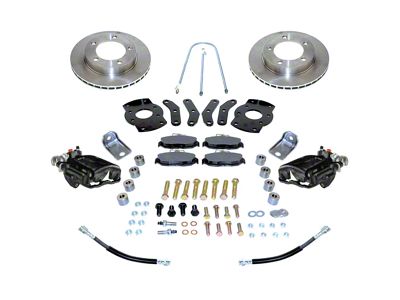 SSBC-USA Rear Disc Brake Conversion Kit with Built-In Parking Brake Assembly and Vented Rotors; Black Calipers (76-86 Jeep CJ7 w/ AMC 20 2-Piece Axle)