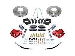 SSBC-USA Rear Disc Brake Conversion Kit with Built-In Parking Brake Assembly and Vented Rotors; Red Calipers (76-86 Jeep CJ7 w/ AMC 20 2-Piece Axle)