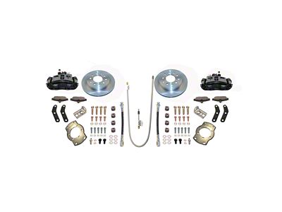 SSBC-USA Rear Disc Brake Conversion Kit with Built-In Parking Brake Assembly and Vented Rotors; Black Calipers (76-86 Jeep CJ7 w/ Warn AMC 20 Axle)