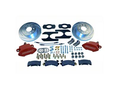 SSBC-USA Sport R1 Rear Disc Brake Conversion Kit; Red Calipers (76-86 Jeep CJ7 w/ AMC 20 1-Piece Axle)