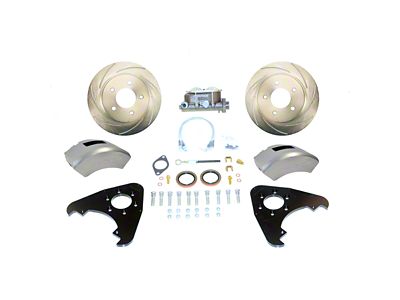 SSBC-USA Super Twin 2-Piston Front Disc Brake Conversion Kit; Clear Anodized Calipers (70-86 Jeep CJ7 w/ Dana 30 Axle)