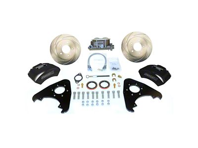 SSBC-USA Super Twin 2-Piston Front Disc Brake Conversion Kit; Black Calipers (70-86 Jeep CJ7 w/ Dana 30 Axle)