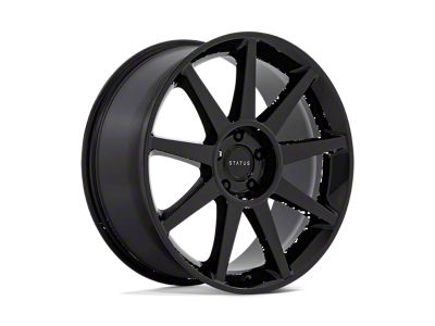 Status Mammoth Gloss Black Wheel; 22x9.5; 30mm Offset (18-25 Jeep Wrangler JL)