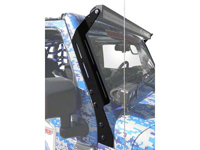 Steinjager A-Pillar LED Light Mount Brackets; Bare Metal (07-18 Jeep Wrangler JK)