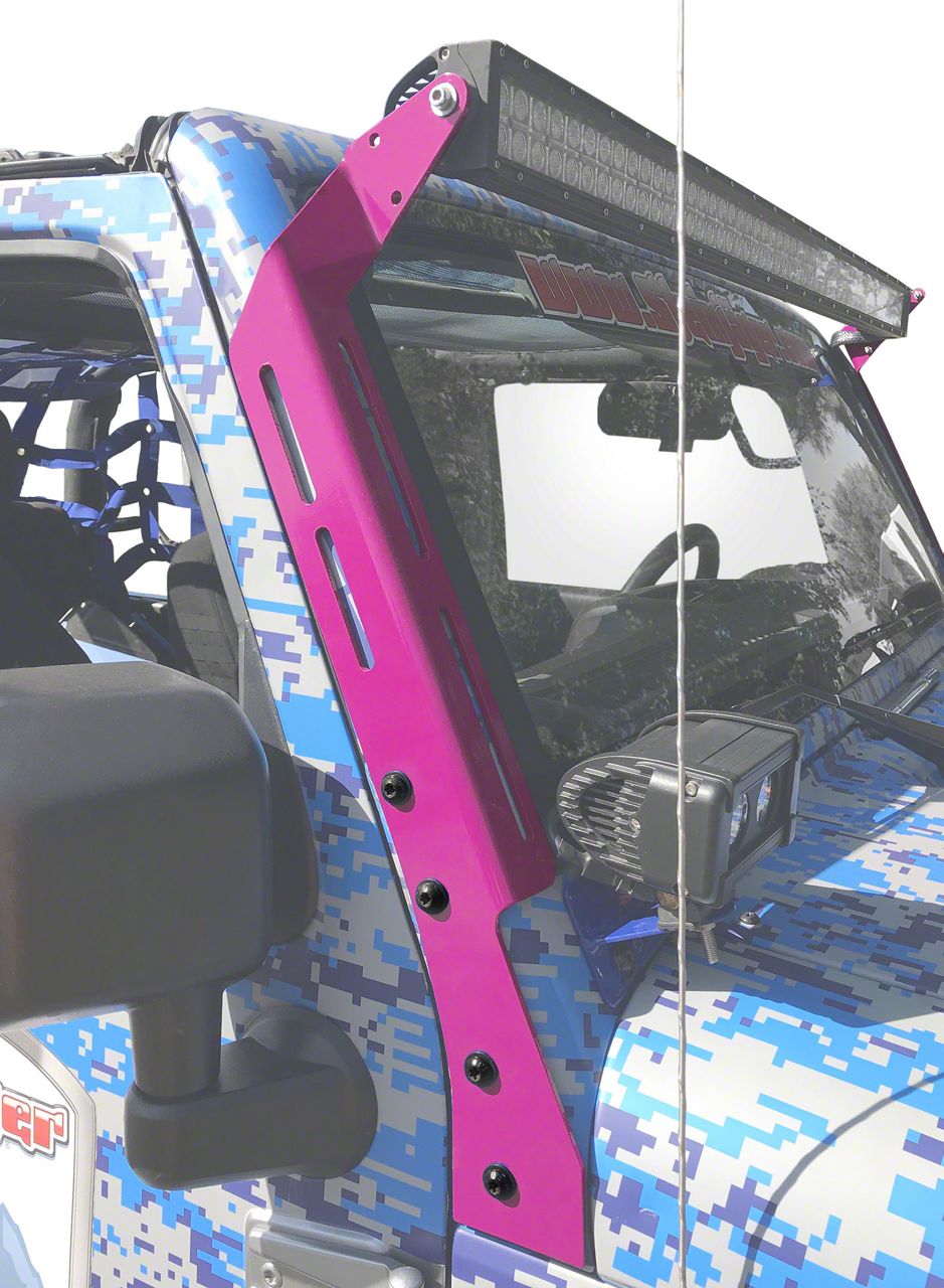 Steinjager Jeep Wrangler Bumper Mounted Light Bar - Hot Pink