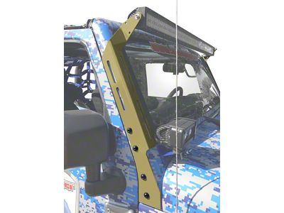 Steinjager A-Pillar LED Light Mount Brackets; Military Beige (07-18 Jeep Wrangler JK)