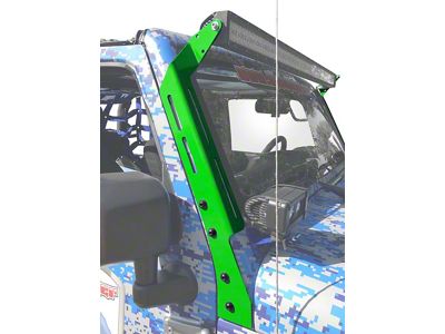 Steinjager A-Pillar LED Light Mount Brackets; Neon Green (07-18 Jeep Wrangler JK)