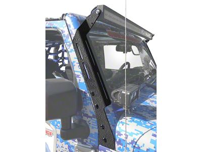 Steinjager A-Pillar LED Light Mount Brackets; Texturized Black (07-18 Jeep Wrangler JK)