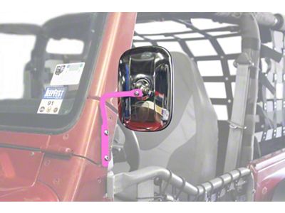 Steinjager A-Pillar Mounted Mirror; Pinky (97-06 Jeep Wrangler TJ)