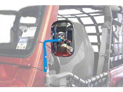 Steinjager A-Pillar Mounted Mirror; Playboy Blue (97-06 Jeep Wrangler TJ)