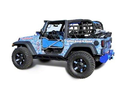 Steinjager Bare Metal Knuckles Rock Sliders; Black (07-18 Jeep Wrangler JK 2-Door)