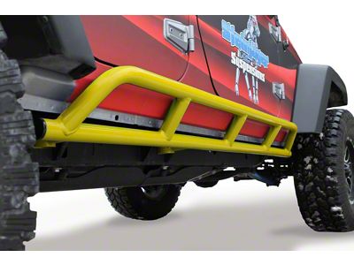 Steinjager Bare Metal Knuckles Rock Sliders; Lemon Peel (07-18 Jeep Wrangler JK 4-Door)