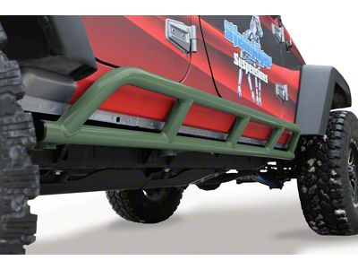 Steinjager Bare Metal Knuckles Rock Sliders; Locas Green (07-18 Jeep Wrangler JK 4-Door)