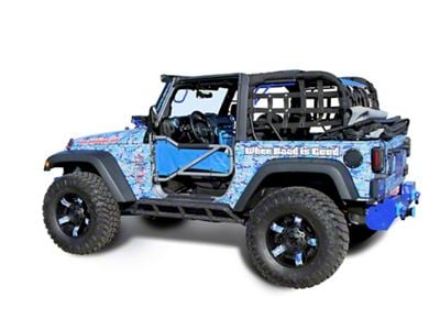 Steinjager Bare Metal Knuckles Rock Sliders; Texturized Black (07-18 Jeep Wrangler JK 2-Door)