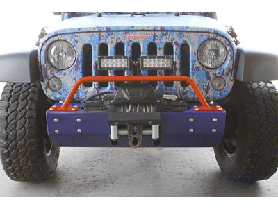 Steinjager Bumper Mounted Light Bar; Fluorescent Orange (07-18 Jeep Wrangler JK)