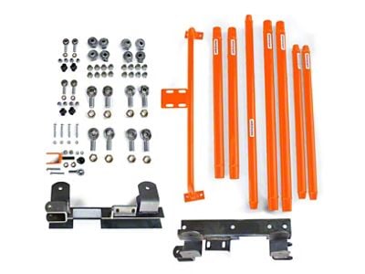 Steinjager Chrome Moly Tube Long Arm Tavel Kit for 2 to 6-Inch Lift; Fluorescent Orange (97-02 Jeep Wrangler TJ)