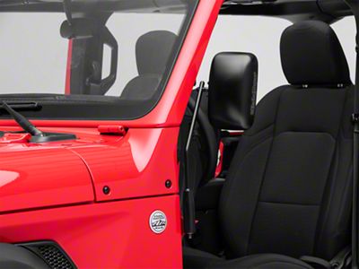 Steinjager Door Hinge Mounted Mirrors; Black (18-25 Jeep Wrangler JL)