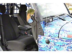 Steinjager Door Hinge Mounted Mirrors; Black Hammertone (07-18 Jeep Wrangler JK)