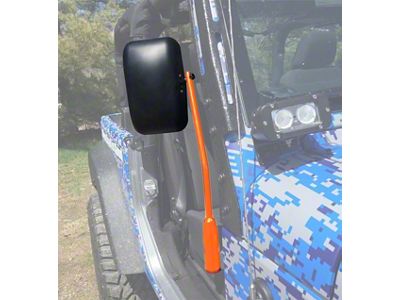 Steinjager Door Hinge Mounted Mirrors; Fluorescent Orange (18-25 Jeep Wrangler JL)