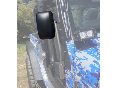Steinjager Door Hinge Mounted Mirrors; Gray Hammertone (18-25 Jeep Wrangler JL)