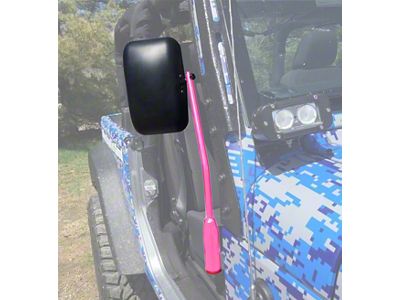 Steinjager Door Hinge Mounted Mirrors; Hot Pink (18-25 Jeep Wrangler JL)