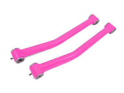 Steinjager Fixed Front Lower Control Arms for 2.50 to 4-Inch Lift; Hot Pink (07-18 Jeep Wrangler JK)