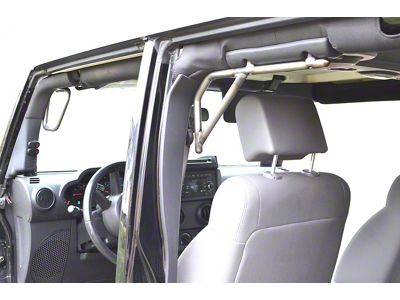 Steinjager Rigid Wire Form Front and Rear Grab Handles; Bare Metal (07-18 Jeep Wrangler JK 4-Door)