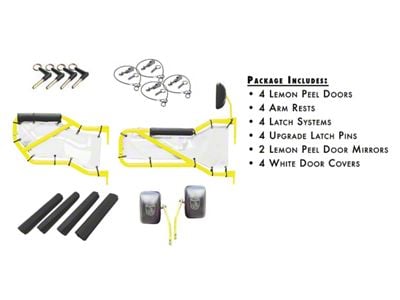 Steinjager Front and Rear Tube Doors; Lemon Peel and White Mesh (07-18 Jeep Wrangler JK 4-Door)