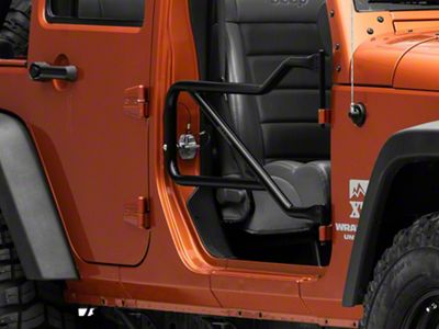 Steinjager Front Trail Tube Doors; Black (07-18 Jeep Wrangler JK)