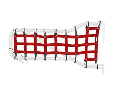 Steinjager Front Tube Door Cargo Net Covers; Red (07-18 Jeep Wrangler JK)