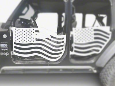 Steinjager Premium American Flag Front Trail Doors; Cloud White (20-25 Jeep Gladiator JT)