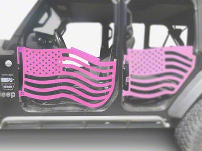 Steinjager Premium American Flag Front Trail Doors; Pinky (20-25 Jeep Gladiator JT)