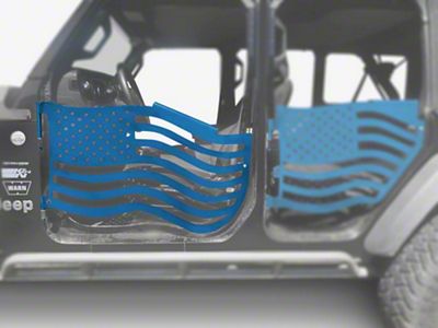Steinjager Premium American Flag Front Trail Doors; Playboy Blue (20-25 Jeep Gladiator JT)