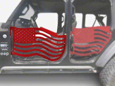 Steinjager Premium American Flag Front Trail Doors; Red Baron (20-25 Jeep Gladiator JT)