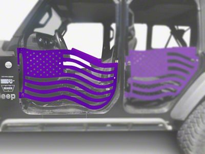 Steinjager Premium American Flag Front Trail Doors; Sinbad Purple (20-25 Jeep Gladiator JT)